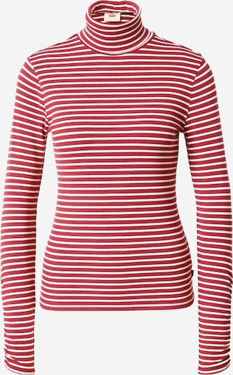 LEVI'S ® T-shirt 'Ruched Turtleneck' en rouge foncé / blanc cassé, Vue avec produit