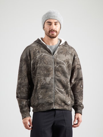 HOLLISTER Zip-Up Hoodie in Green: front