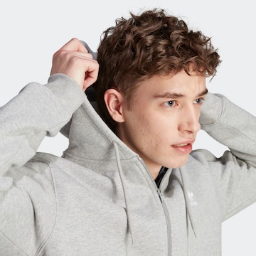 ADIDAS ORIGINALS Zip-Up Hoodie 'Trefoil Essentials ' in Grey