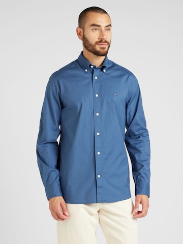 TOMMY HILFIGER Regular Fit Hemd 'Flex' in Blau: Vorderseite
