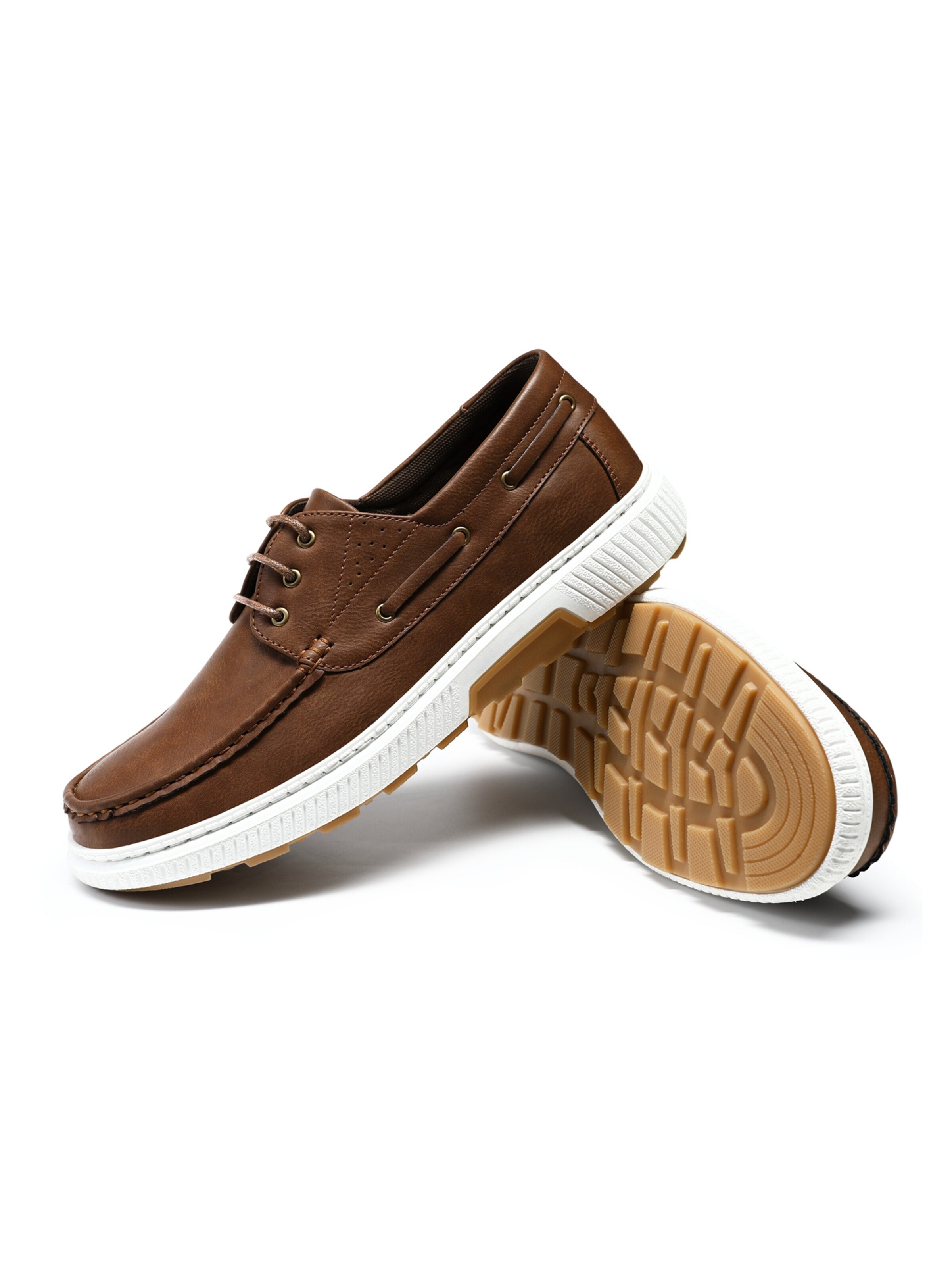 ALLTHEMEN Lace-Up Shoes 'Einfach' in Brown