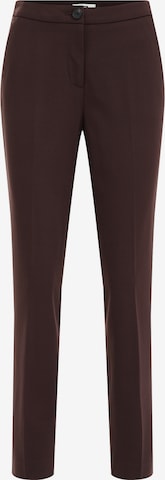 Coupe slim Pantalon WE Fashion en marron : devant