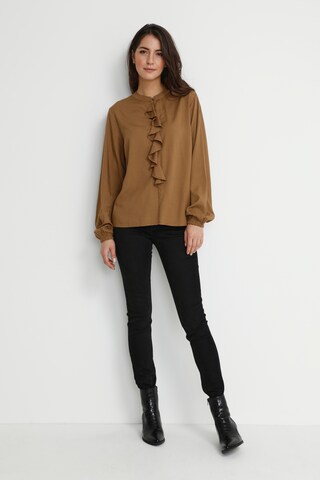 Cream Blouse 'Tiah' in Brown