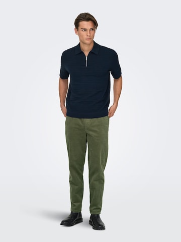 Only & Sons Sweater 'MENU' in Blue