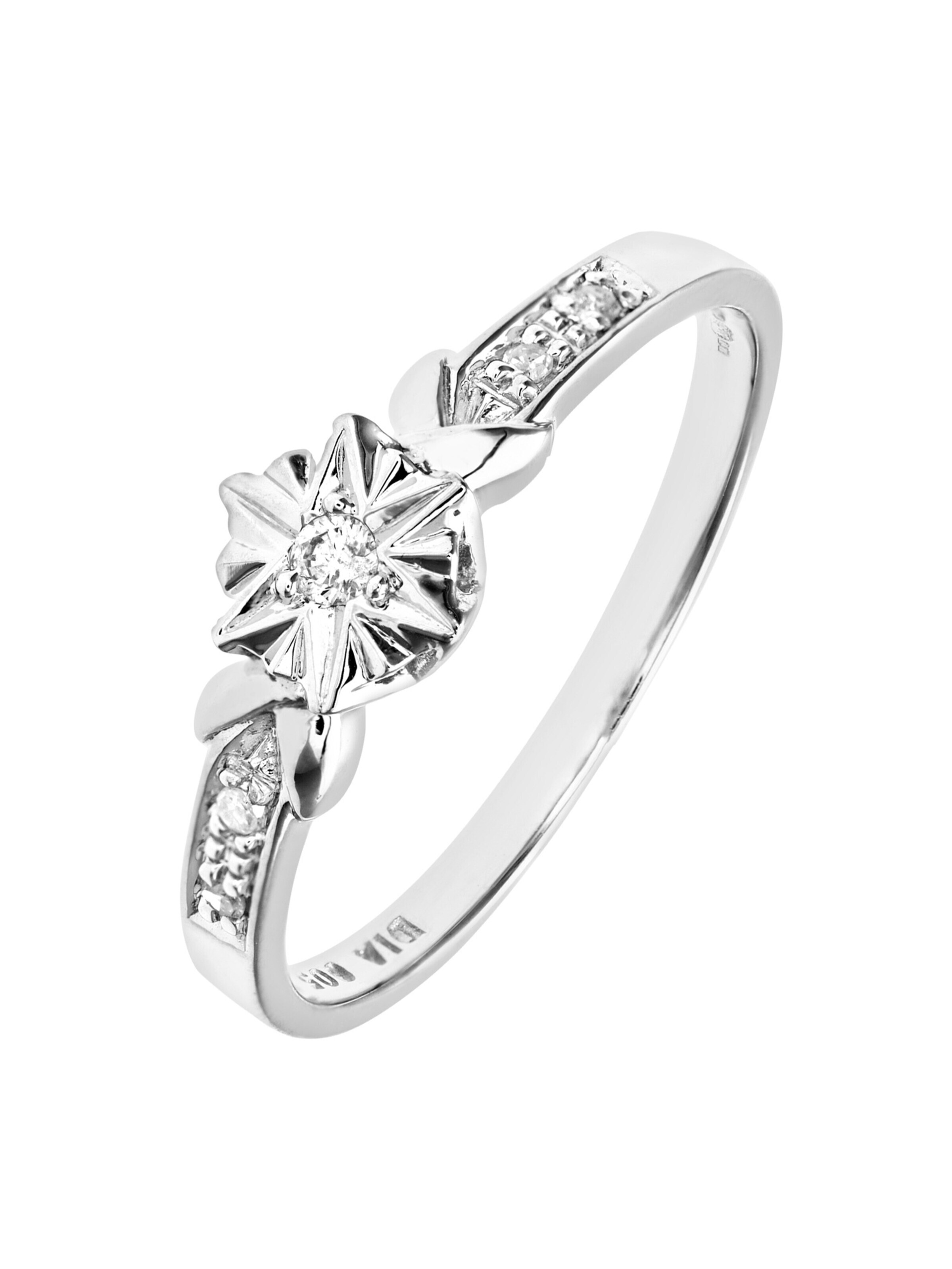 DIAMANT LETERNEL Ring 'Ring aus 375 Weißgold mit Diamant' in Silver