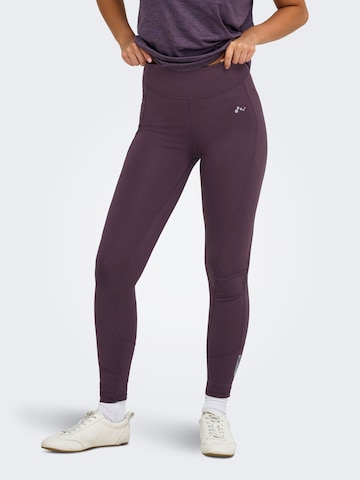 Skinny Pantaloni sportivi 'ONPMila-2' di ONLY PLAY in lilla: frontale