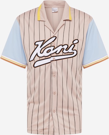 Karl Kani Button Up Shirt 'Varsity' in Beige: front