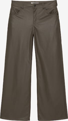 Pull&Bear Wide Leg Housut värissä vihreä: etupuoli