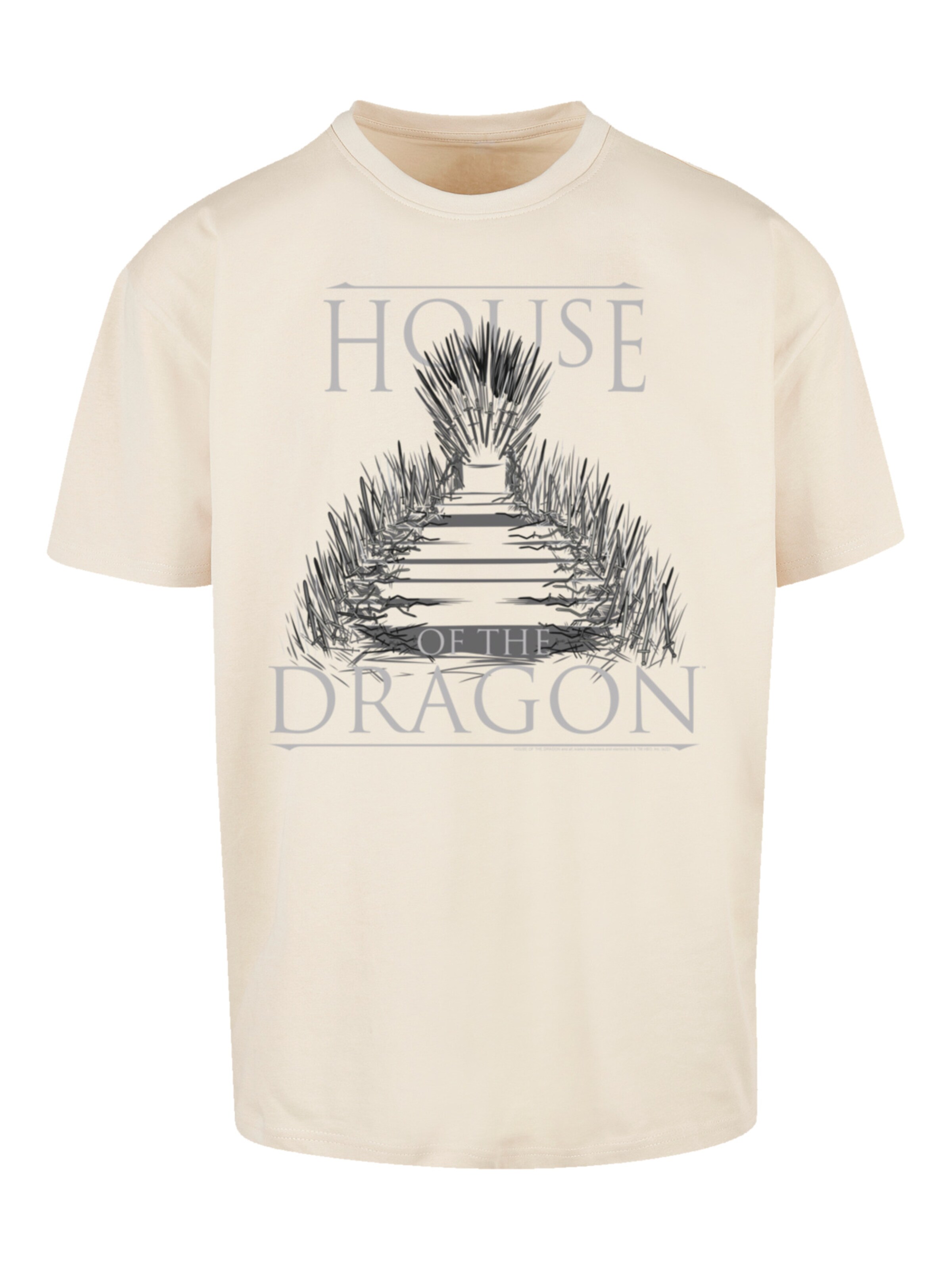 T-Shirt 'House Of The Dragon Throne' F4NT4STIC en beige : devant