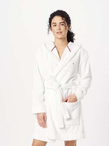 TOMMY HILFIGER Short Bathrobe in White: front