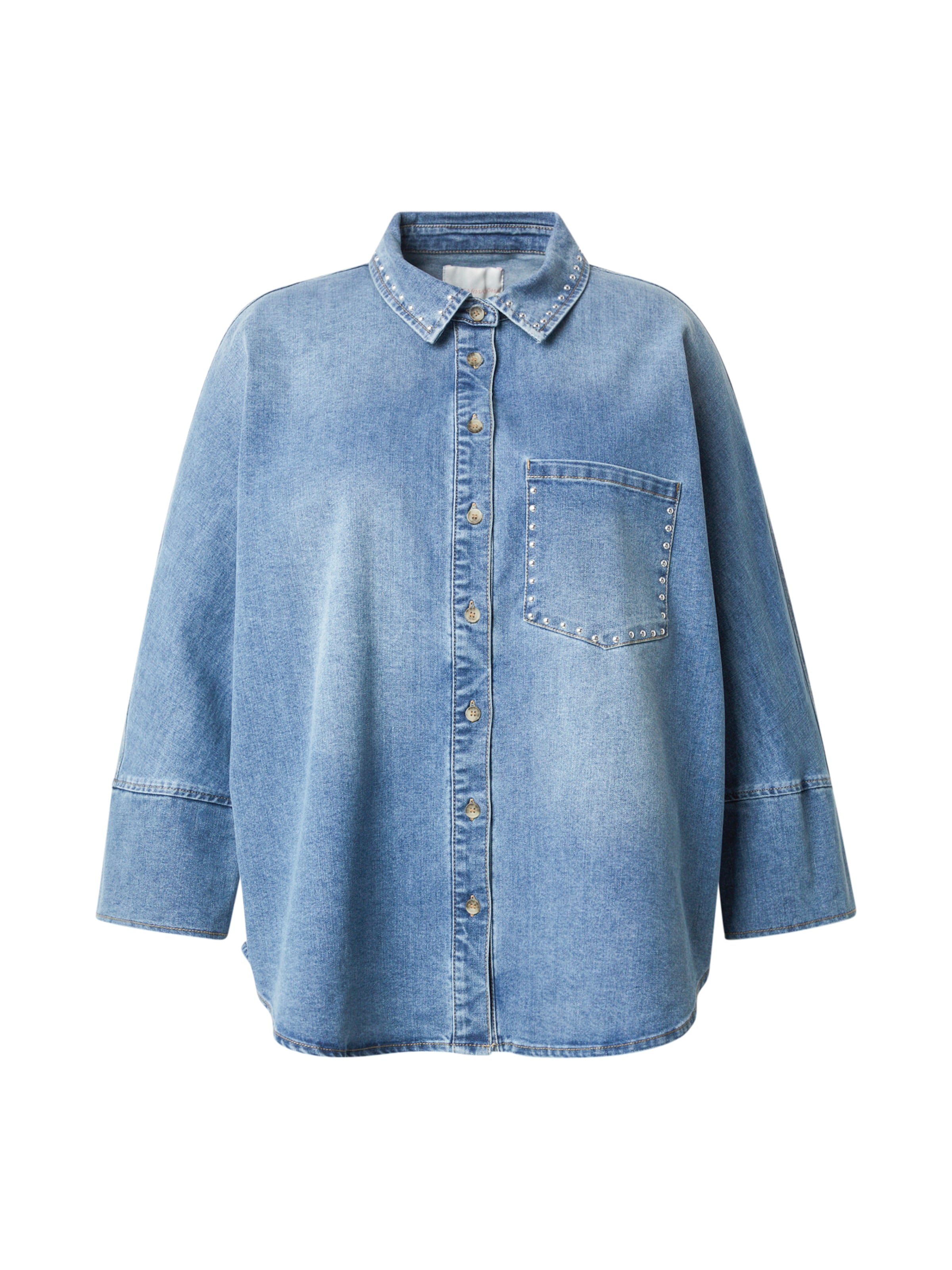 ONLY Carmakoma Pluus 'CARGrace', värv sinine: eest vaates