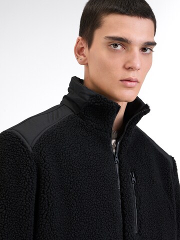 JACK & JONES Fleecejacke 'JCOECHO' in Schwarz