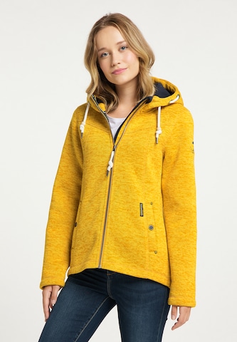 Schmuddelwedda Fleece jas in Geel: voorkant