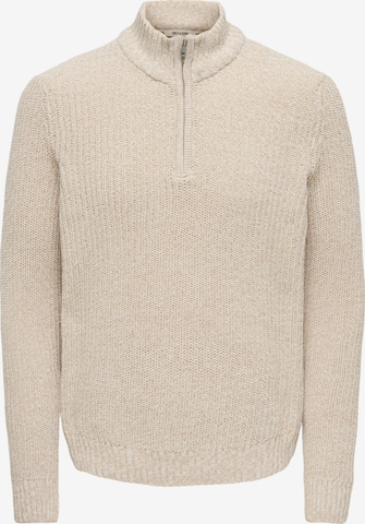 Only & Sons Sweater 'ONSJOIN' in Beige: front