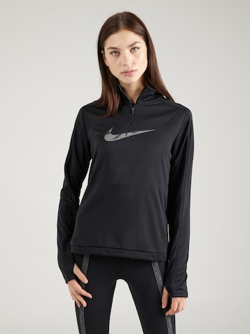 NIKE Funktionsbluse 'Swoosh' i sort: forside