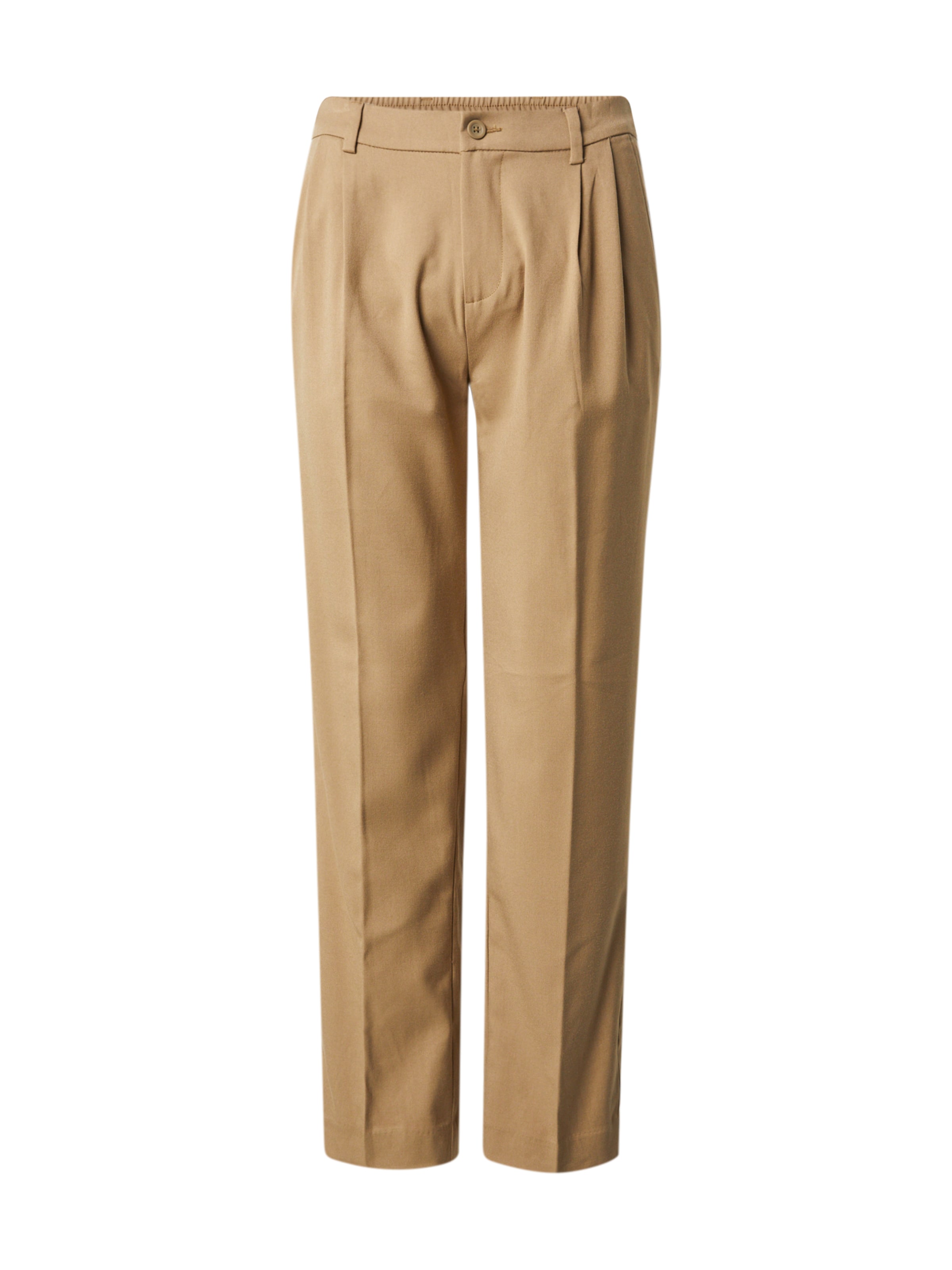 JACK & JONES Loose fit Pleat-Front Pants 'JPSTKarl Julian' in Beige: front
