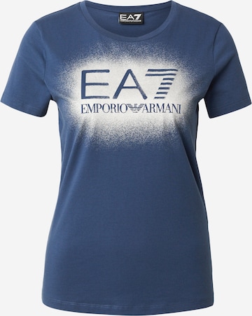 T-shirt EA7 Emporio Armani en bleu : devant