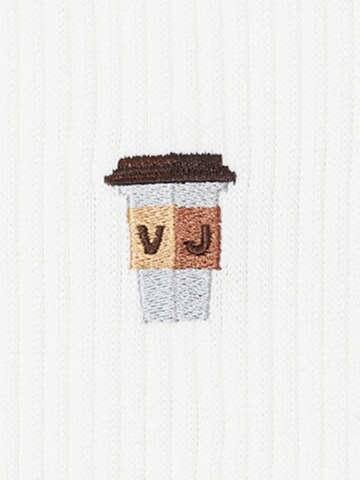 Von Jungfeld Socken 'Mix & Match Socken mit Stickmotiven' in Weiß