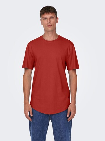 Coupe regular T-Shirt 'MATT' Only & Sons en rouge : devant