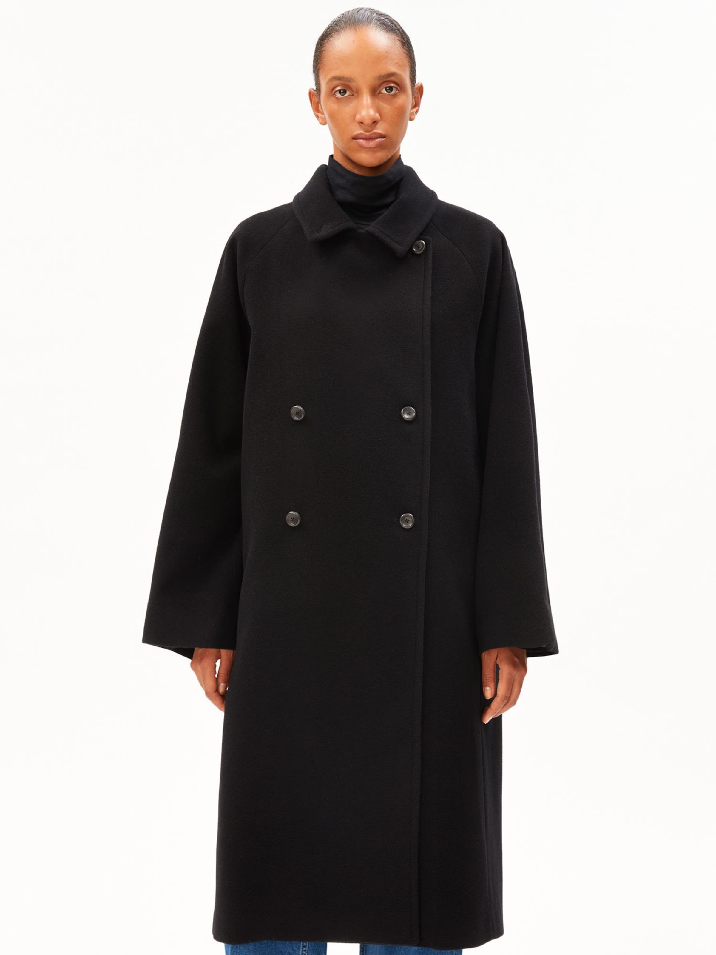 ARMEDANGELS Mantel in Schwarz: Vorderseite
