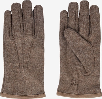 Boggi Milano Full finger gloves in Brown: front