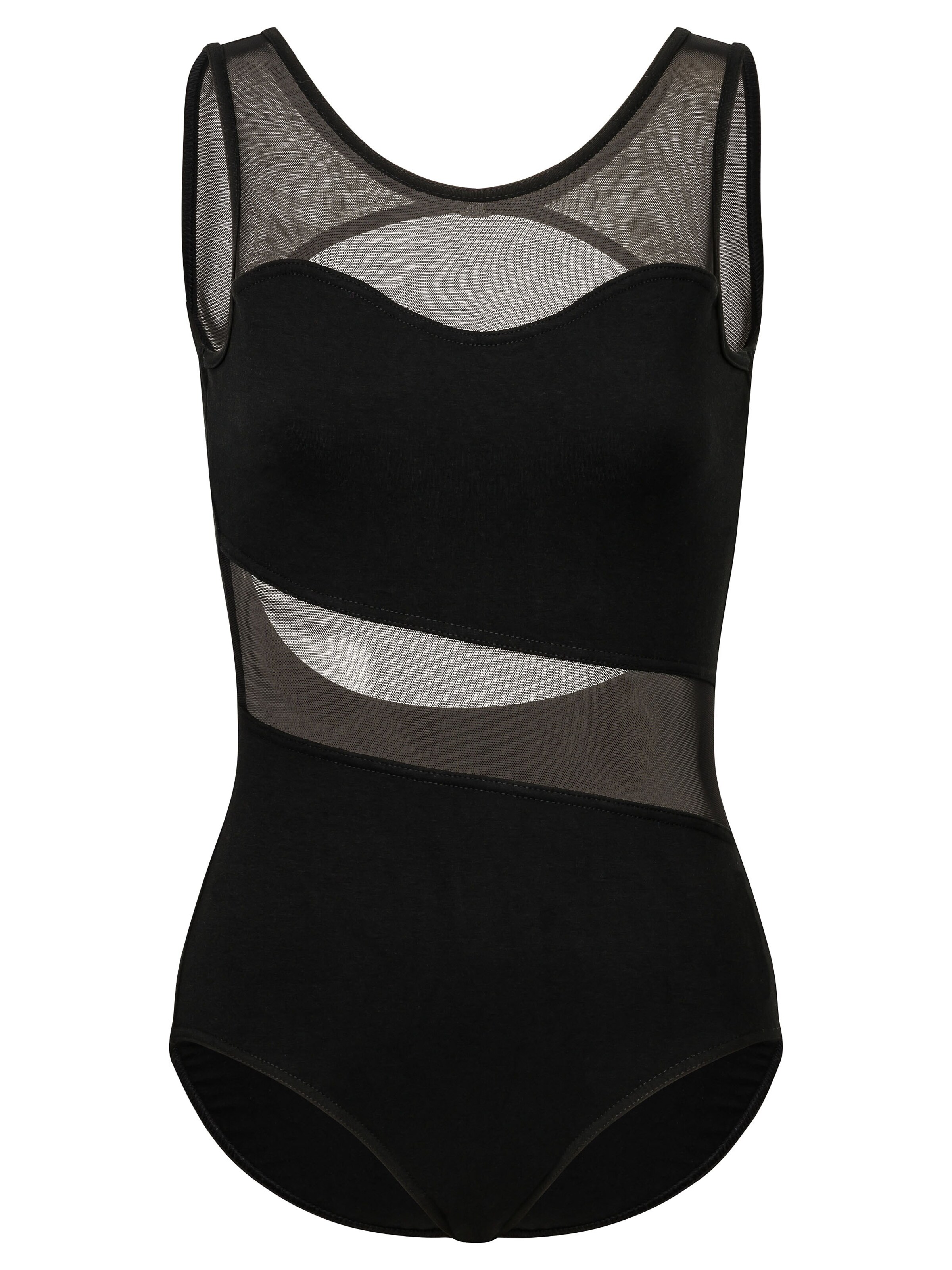 Tanzmuster Sportbody 'Heidi'‌‌‌‌‌‌‌‌‌ in Schwarz: Vorderseite
