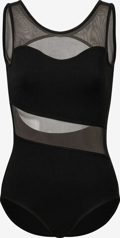 Tanzmuster Sportbody 'Heidi' in Schwarz: Vorderseite