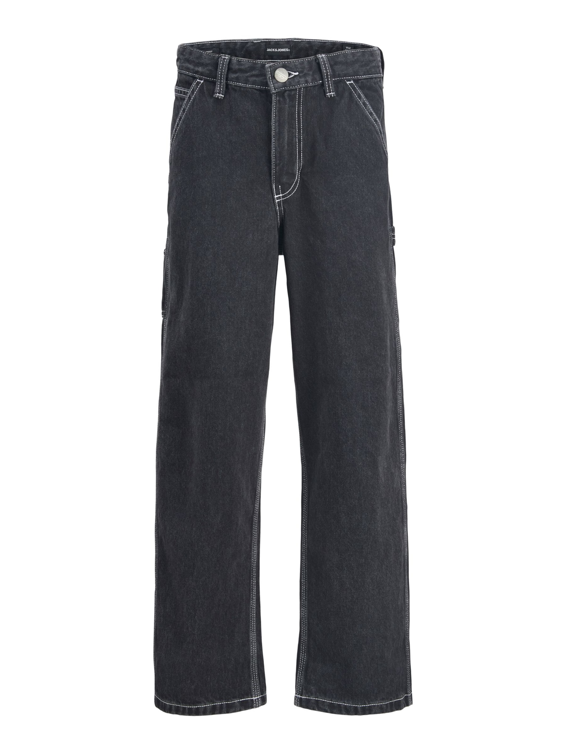 Wide Leg Jean 'JWHAlex JJCarpenter AKM 143' Jack & Jones Junior en noir : devant