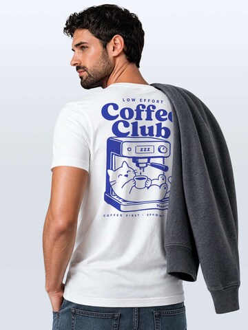 Neverless Shirt 'Cat Coffee' in White