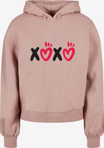 Sweat-shirt 'Valentines Day - XOXO' Merchcode en rose : devant