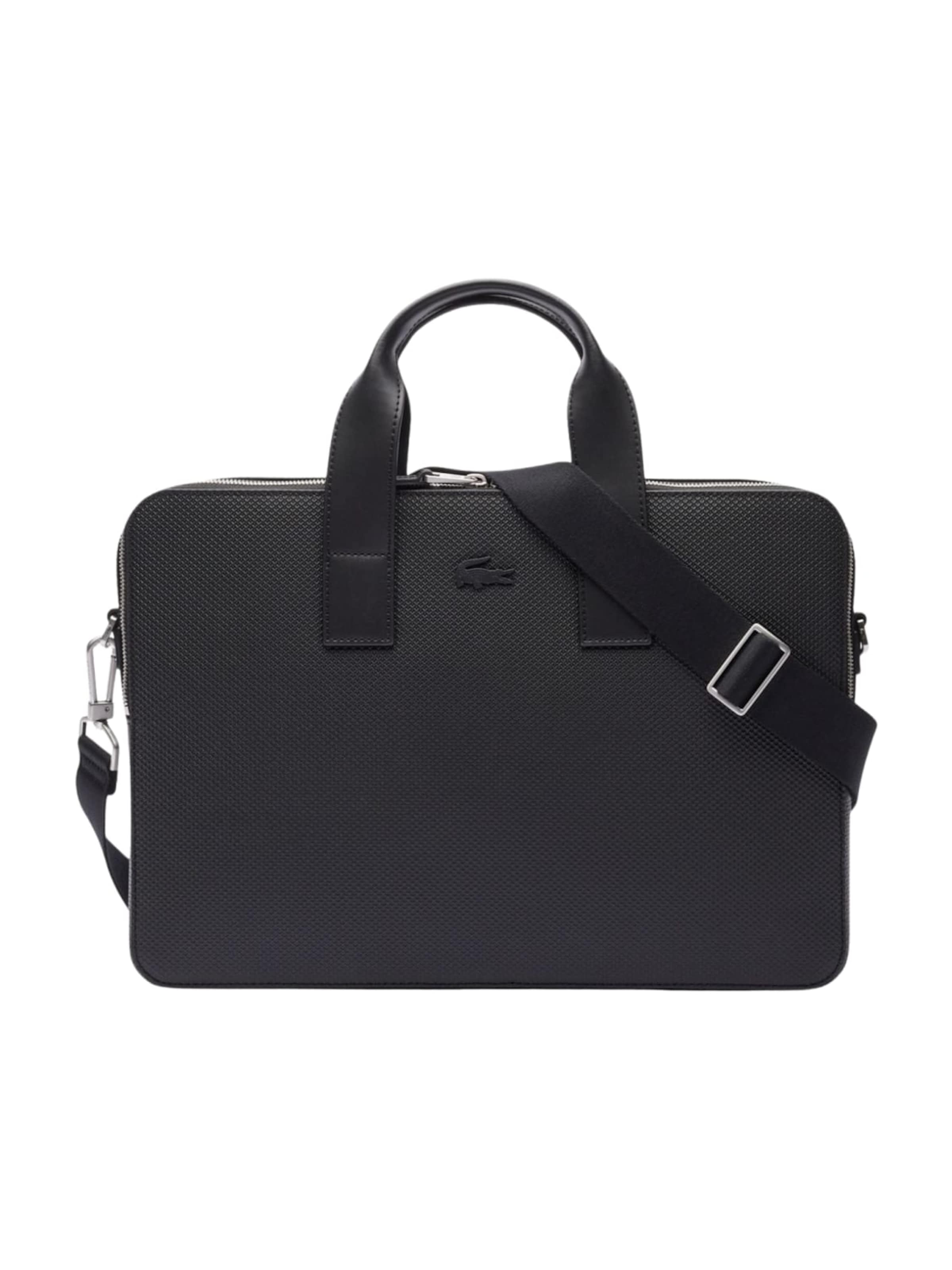 Sacs à main 'Lacoste Sac ordinateur Chantaco en Cuir Noir' LACOSTE en noir : devant