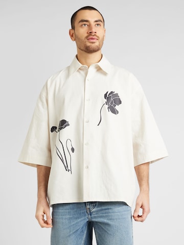 Won Hundred Comfort fit Button Up Shirt in Beige: front