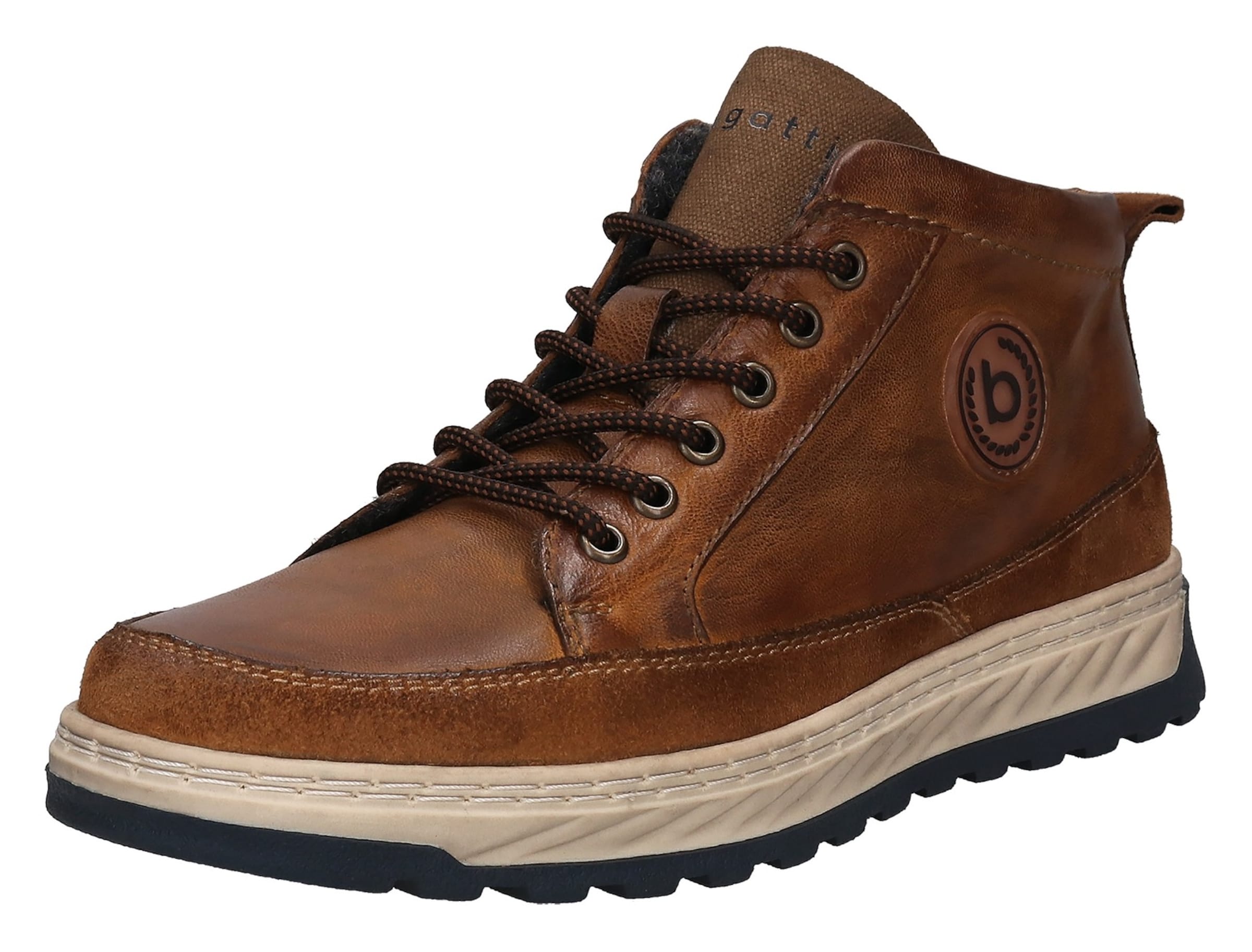 Bottes à lacets bugatti en marron : devant