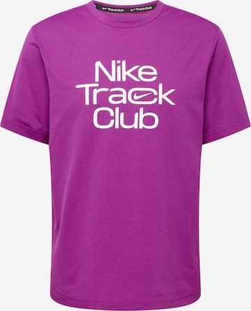 NIKE Funkcionalna majica 'Track Club' | vijolična barva: sprednja stran