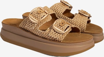 Desa - Zapatillas de casa 'DESA Damen-Keilsandalen mit Raffia-Detail' en beige: frente