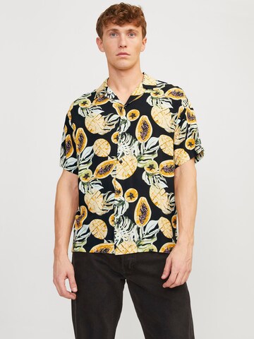 JACK & JONES Comfort fit Overhemd 'JORLuke Tampa' in Zwart: voorkant