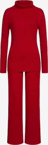 Pantalons de tailleur Anushka en rouge : devant
