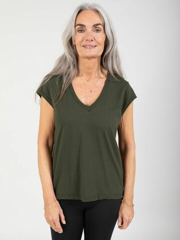 Coster Copenhagen Top ' CC ' w kolorze zielony: przód