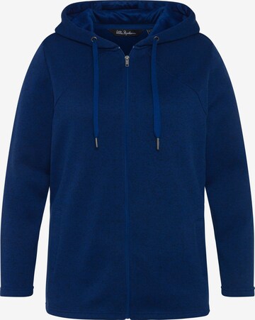 Ulla Popken Zip-Up Hoodie in Blue: front