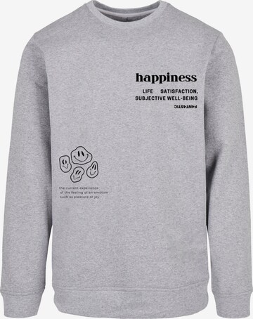 F4NT4STIC Sweatshirt 'happiness' in Grau: predná strana