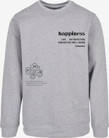 F4NT4STIC Sweatshirt 'happiness' in Grijs: voorkant