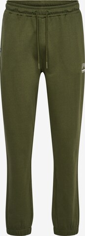 Tapered Pantaloni di Hummel in verde: frontale