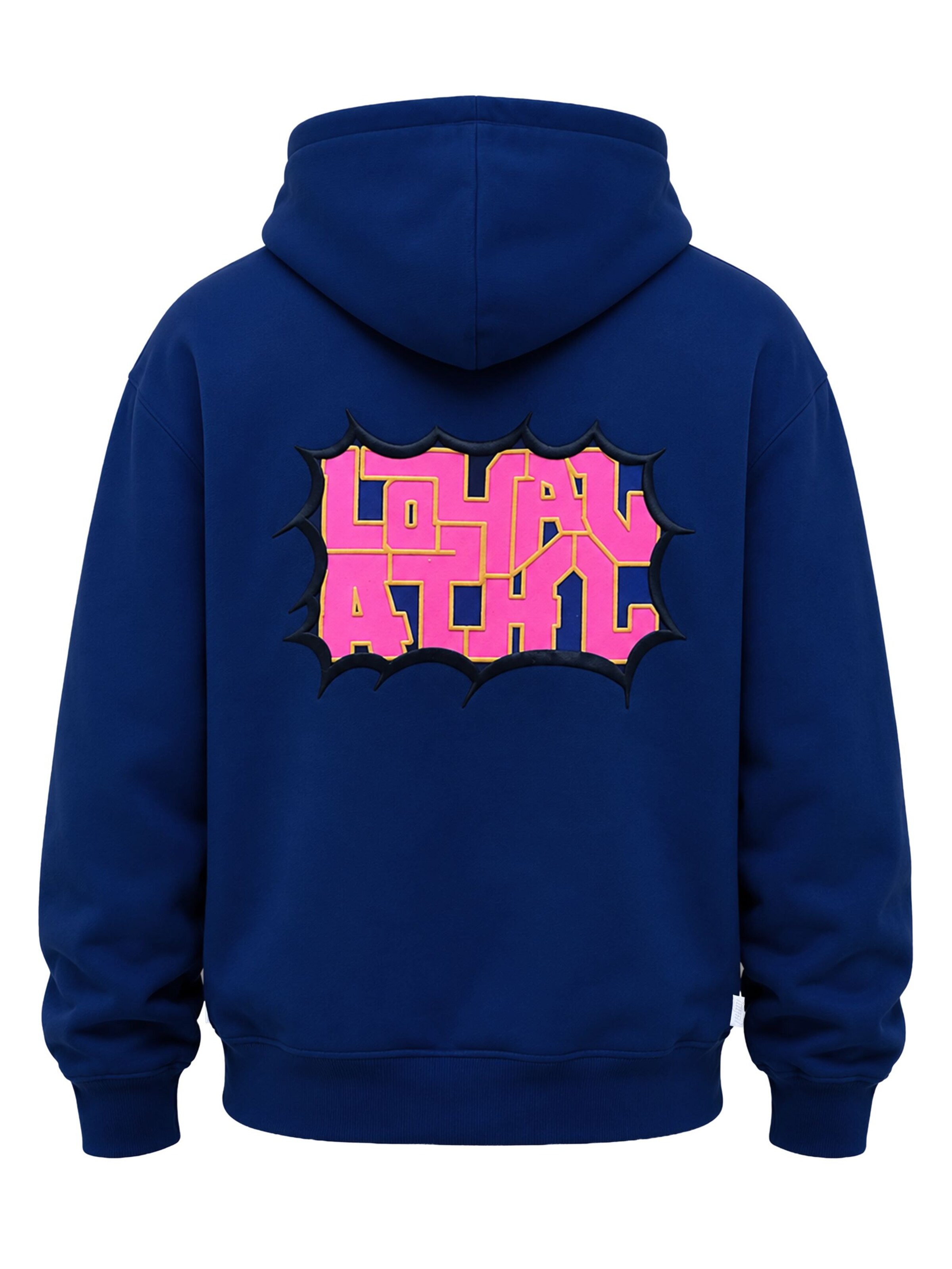 loyal Zip-Hoodie mit Print in Loose Fit in Blau