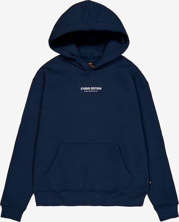Felpa 'Studio Edition' di ALPHA INDUSTRIES in blu: frontale