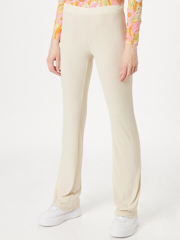 Monki Flared Broek in Beige: voorkant