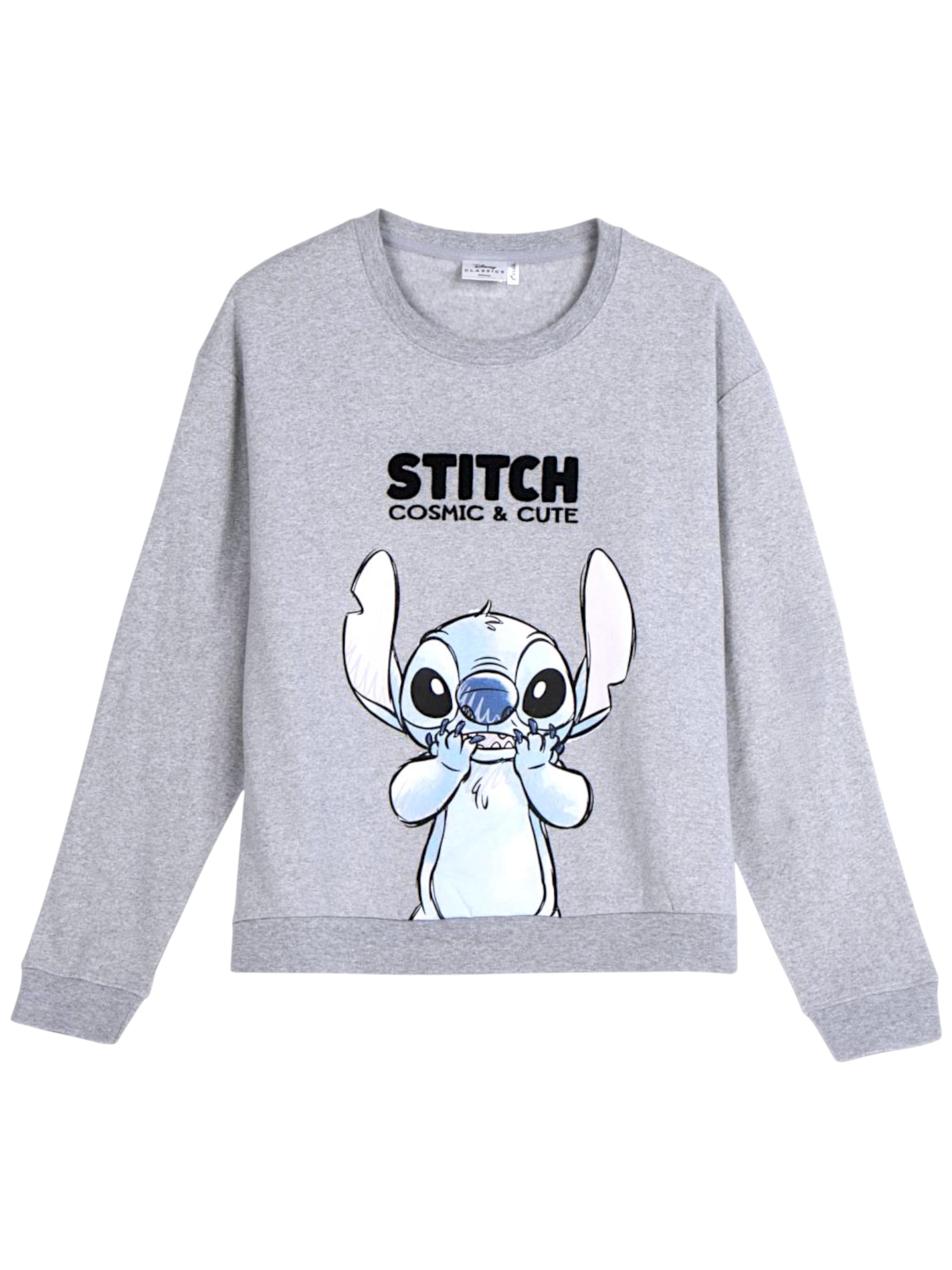 Disney Lilo & Stitch Sweatshirt 'Disney Stitch' in Grey: front