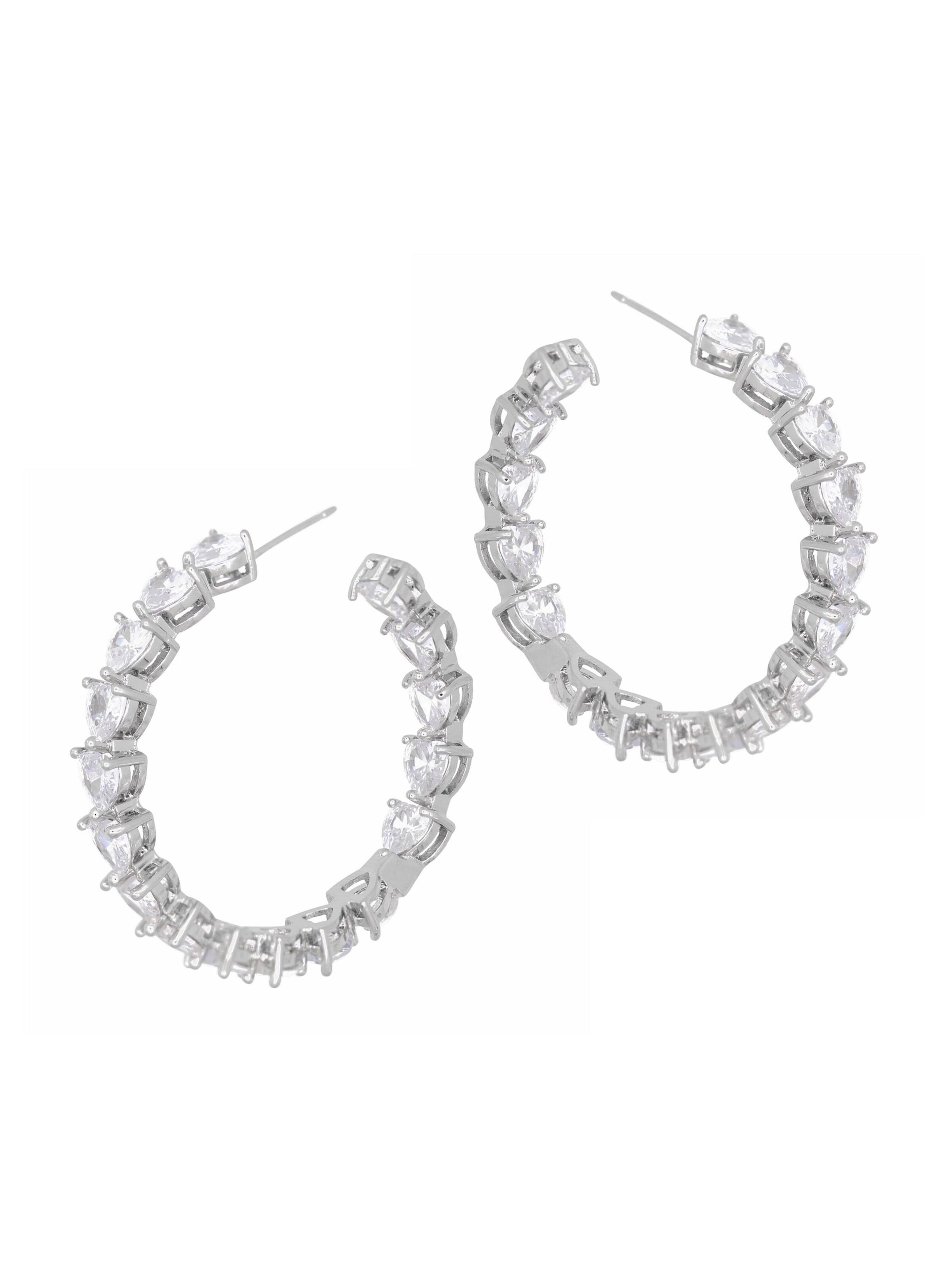 Boucles d'oreilles Fashionbox en blanc : devant