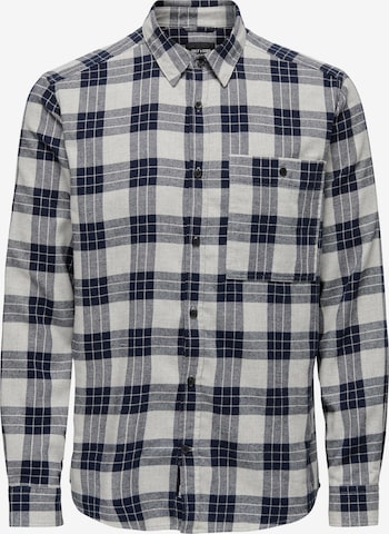 Only & Sons Regular fit Button Up Shirt 'BONE' in Blue: front