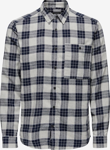 Coupe regular Chemise 'BONE' Only & Sons en bleu : devant