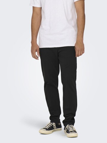 Only & Sons - regular Pantalón chino 'LOU' en negro: frente